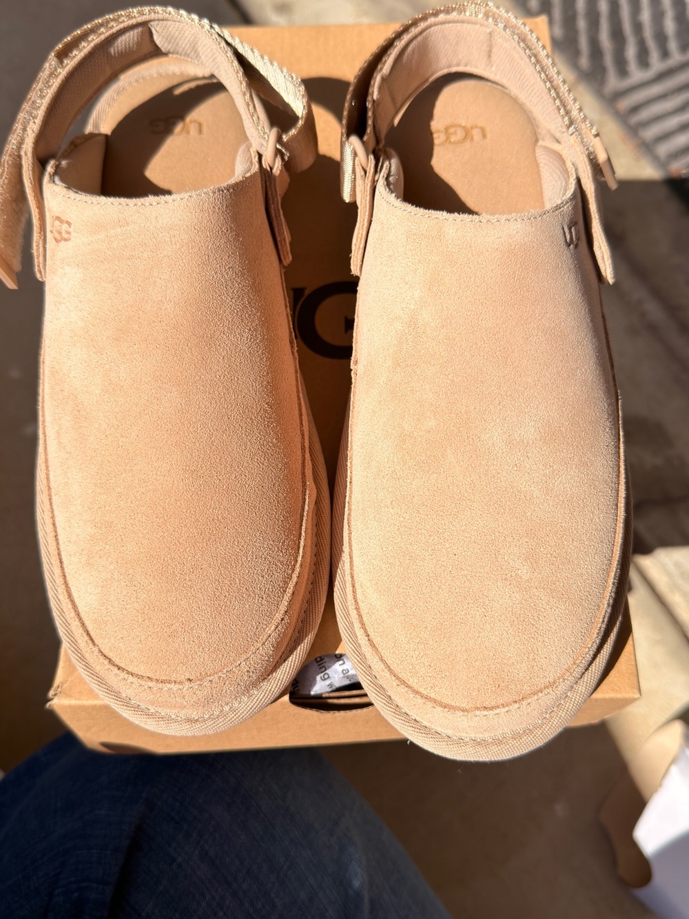 UGG Goldenstar Clog in Tan Suede